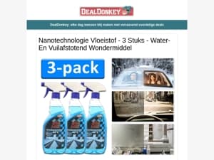 3-pack Nanotechnologie Vloeistof - LED Hoofdlamp - Fietsslot - Plafondlamp - Stoomreiniger