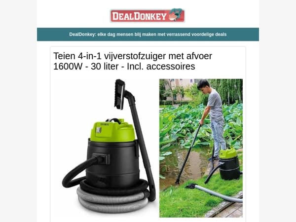 Teien Vijverstofzuiger - Mobiele Aircooler - Fietsmand - Tortillapers - Dierenren