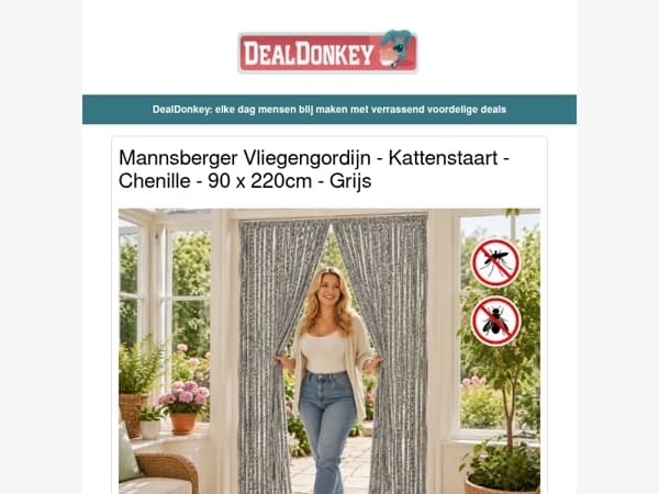 Vliegengordijn / Kattenstaart - Rugkussen - Oplaadblok - Kledinghanger voor in de auto
