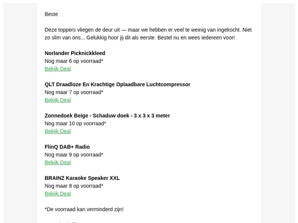 Beste , dit was niet slim van ons. Onze excuses..