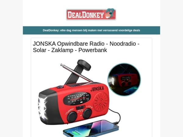 Jonska Noodradio - Vochtmeter - Plateauwagen - Dakgootegel - Serveertoren