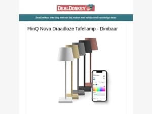 FlinQ Nova tafellamp - Tafelrok - Badmintonset - Barbecueschort - Koelbox - Kledingstomer