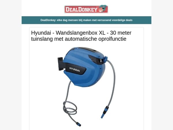 Hyundai Wandslangenbox XL - Vliegengordijn - BBQ Schort - Opvouwbare Kruk - Spiegelkast