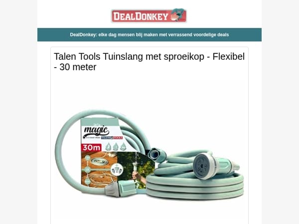 Tuinslang 30 meter - Steekwagen - Koelbox - BBQ - Tafellamp