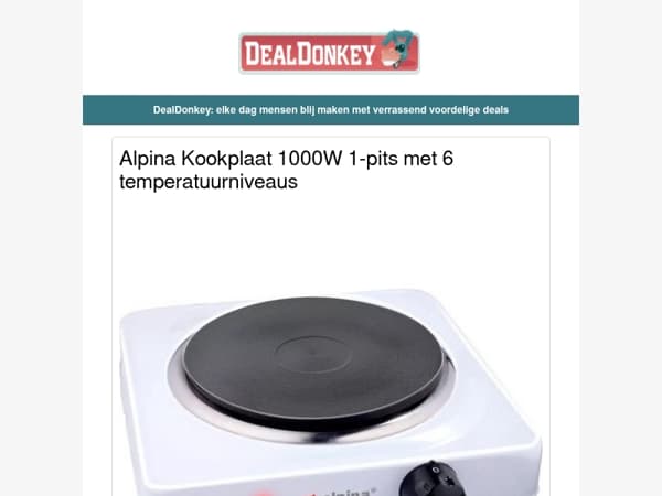Alpina Kookplaat 1000W - Lowander Vloerwisser - TP-Link Deco M5 Mesh Wifi Systeem - Profeco Opbergrek