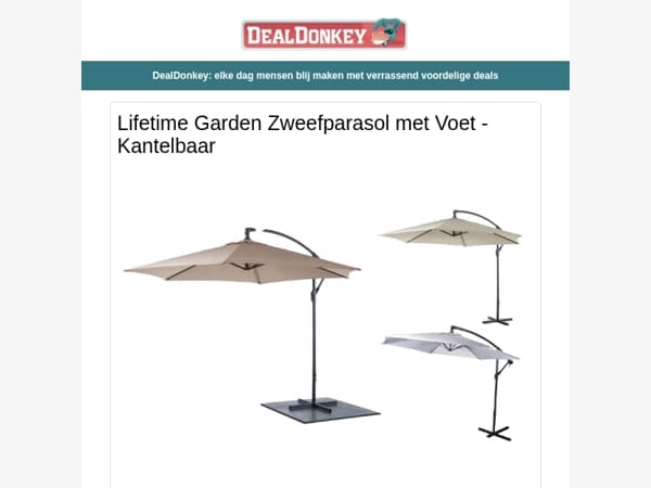 Zweefparasol - Torenventilator - Water Timer - Bolderkar - Campingtafel