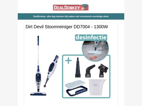 Dirt Devil Stoomreiniger - Terrasverwarmer - Rookmelder - Poederblusser - Dementieklok - Doucherek