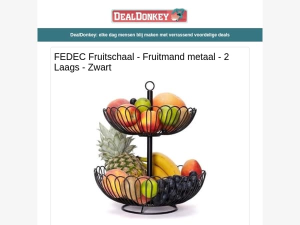 FEDEC Fruitschaal - Opbergrek - Draadloze Oordopjes - Percolator - Rugtas - Airfryer