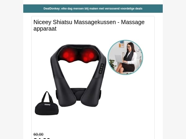 Verwarmd Massagekussen - Wereldstekker - Elektrische kachel - Dunlop Druppellader