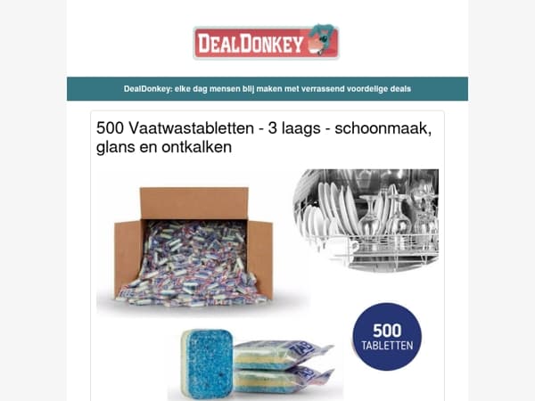 500 vaatwastabletten - Bladblazer - Kruimelzuiger - Hogedrukreiniger