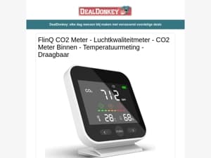 FlinQ CO2 Meter - Snellader USB C - Rookmelder - Warmtekussen - Statafel Verwarming