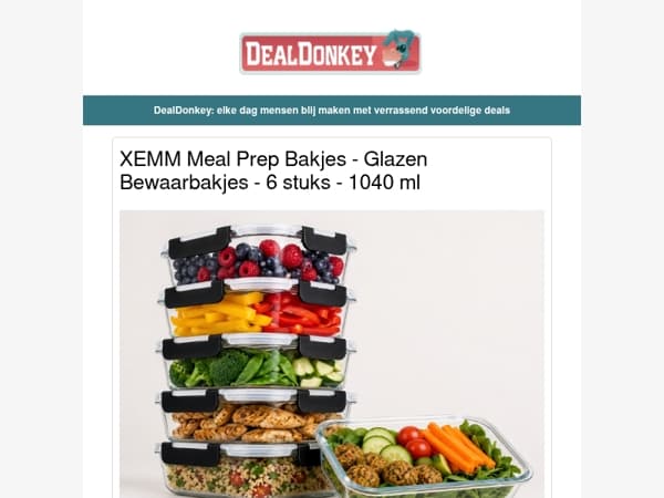 6 Glazen Meal Prep Bakjes - Gaslamp - Tosti-ijzer - Toiletborstel set