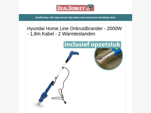 Hyundai Onkruidbrander - Campingtafel - Wereldstekker - LED Uil - Dubbele Fietstas - Behandtafel