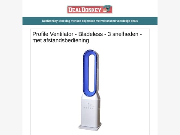 Profile Bladeless Ventilator - Schep - Afdruiprek - Koelbox - Aircooler
