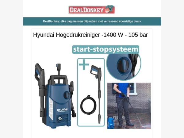 Hyundai Hogedrukreiniger - Palenrammer - Bijzettafel - Opbergrek - Waterdruppelaar - Wereldstekker