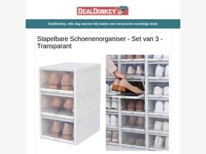 3-pack Stapelbare Schoenenorganiser - Fruitschaal - Fietstas - Fietshoes - Multitool - Dubbelzijdig Nano Tape