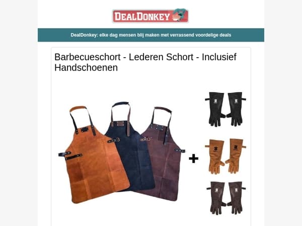 Lederen BBQ Schort - Inclusief Handschoenen - 2 Profeco Stellingkasten - Gereedschaps Houder - Hyundai 4-in-1 Aircooler - 88 Ariel pods