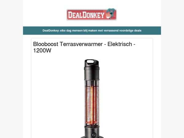 Blooboost Terrasverwarmer - Wasmand - Plafondlamp - Outdoor borden - Pizzaschep - Paspop