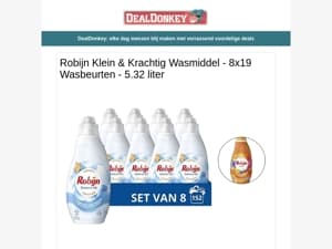 Robijn Wasmiddel - Kegelspel - LED Zaklamp - Airfryer - Schoenenrek - Puzzelplaat met Opberglades