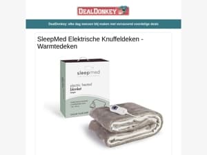 Sleepmed Elektrische Deken - Afdruiprek - Batterijen - Opstapkrukje Inklapbaar - Wasknijpers