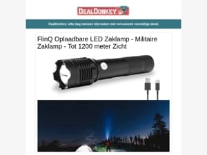 FlinQ Oplaadbare Zaklamp - Serveertoren - Trainer Set - Fietstas - Bijzettafel - Regenponcho's