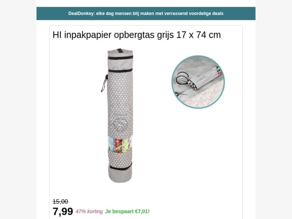 HI inpakpapier opbergtas - Wasmand 2 vakken - Dweilmop - Afdruiprek -