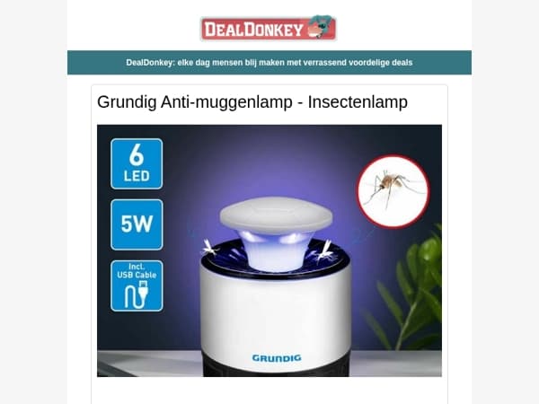 Grundig Anti-muggenlamp - Poederblusser - Hoelahoep - Partytent - Tafelventilator