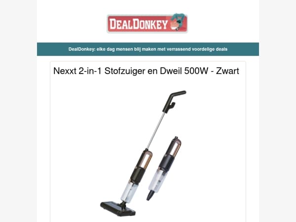 Nexxt Stofzuiger en Dweil - Huisdierkam - Rugzak - Dettol - Houten Krat