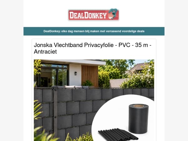 Jonska Vlechtband Privacyfolie 35 m - Nexxt Dubbele Parasol XXL - Tuin Opbergbox - Wijnset met koffer