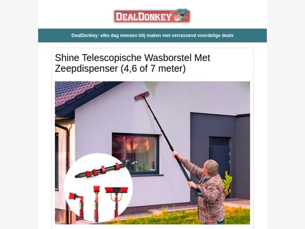 Shine Telescopische Wasborstel - Stoomreiniger - LED Strip - Heggenschaar - Hanglamp - Boekenstandaard