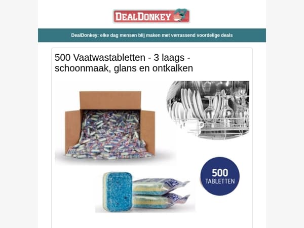 500 Vaatwastabletten - Compressor - Plateauwagen - Tofu Pers - Persil - Batterijen