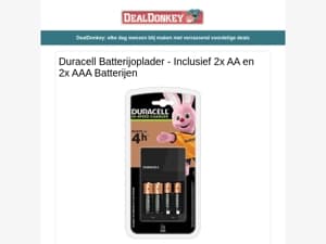 Duracell Batterijoplader - Karaoke Set - Oplaadbare LED Hoofdlamp - Loopladder - Serviesset