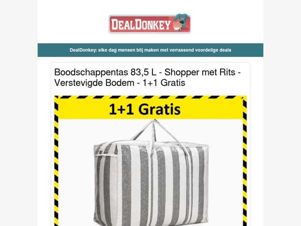 Boodschappentas 83,5 L 1+1 Gratis - Bestekmand - Noodradio - Klamboe