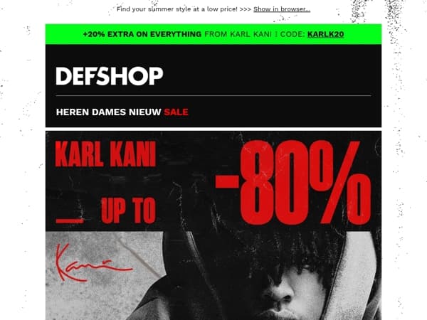 💥 Plus 20% ON TOP 💥 on ALL Karl Kani items