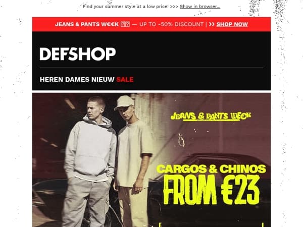 Cargos & Chinos FROM €23 ❌ For everyone who likes to dress a little more casually in everyday life!