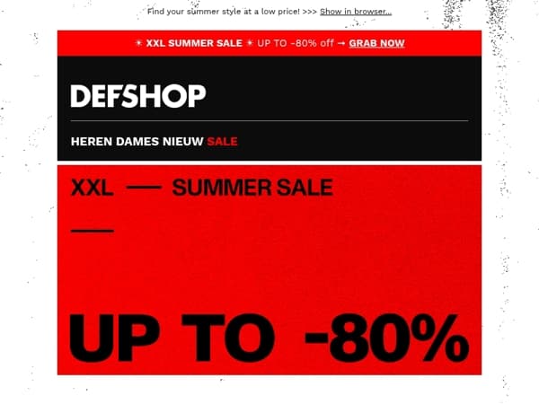 ☀️ XXL SUMMER SALE ☀️ 10.000 Items UP TO -80% off