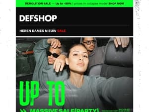 Party mode *ON* 🍾 UP TO -80% on new styles - GET READY FOR SPRING!