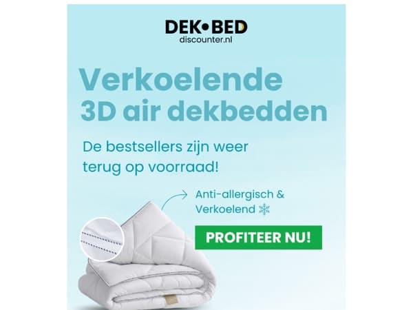 Back in stock: 3D air dekbedden!