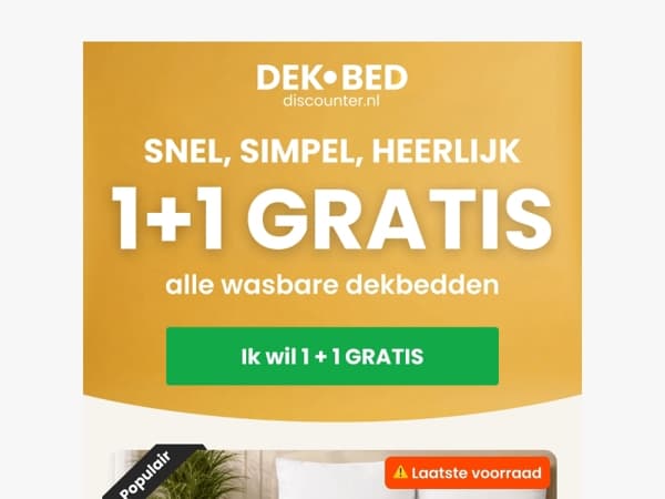 Wasbare dekbedden voor €14,99