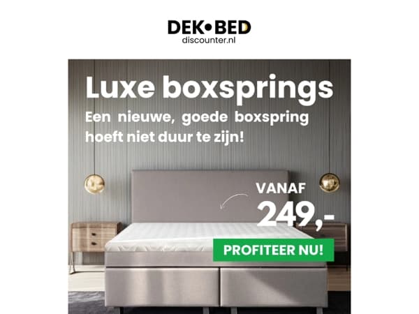 Bekijk deze boxspring DEALS!