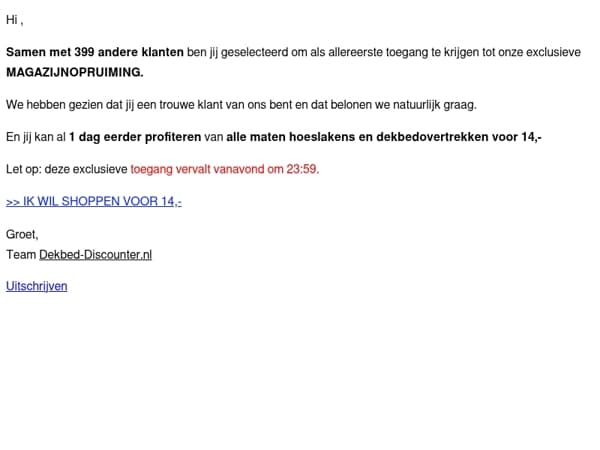 , jij bent geselecteerd 🎉