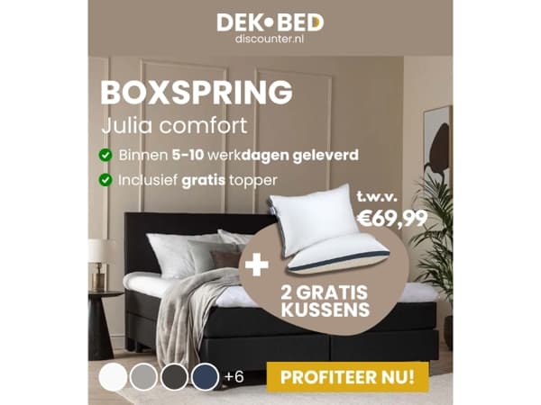 NU +2 GRATIS (hotel) kussens t.w.v. €69,99
