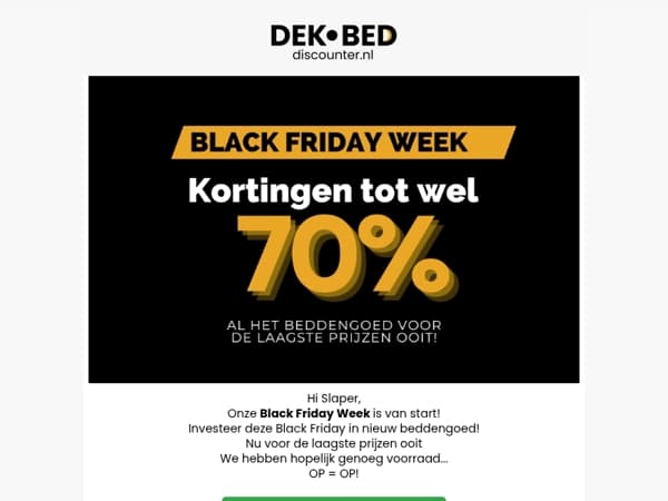 Black Friday Week is van start!