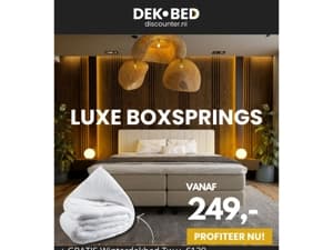 Luxe boxsprings vanaf €249,-