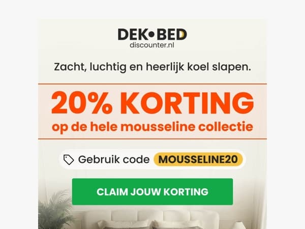 slaapliefhebber + Mousseline = heerlijk slapen