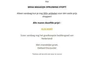 Alle maten dezelfde prijs STOPT!