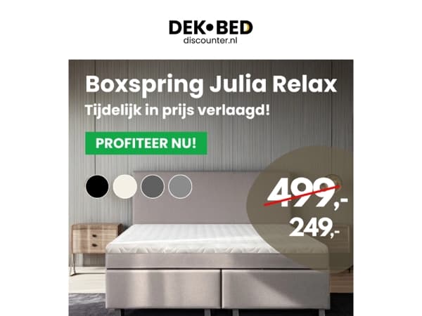 Ook deze week: Boxspring OUTLET