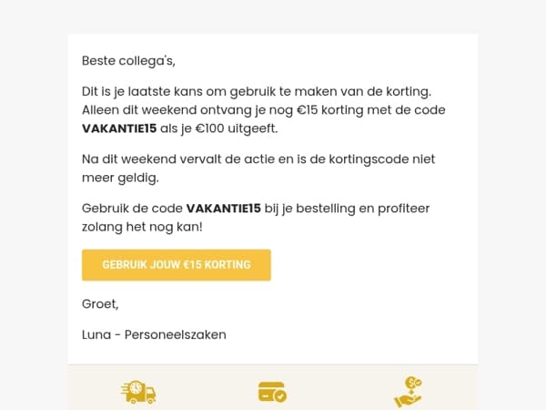 FWD: laatste kans personeelskorting