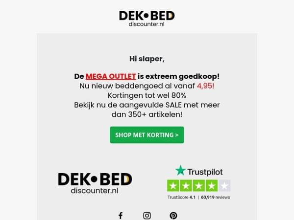 Profiteer nu van beddengoed voor 4,95!