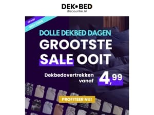 Ontdek onze grootste sale ooit - vanaf €4,99